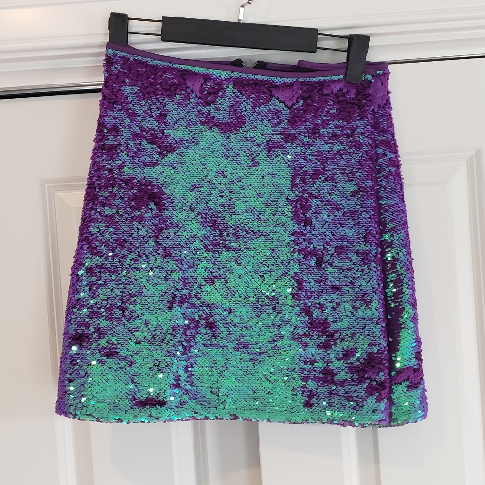 Plus Sized Sequin Mini Skirt